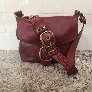 Coach Bleecker Large Leather Flap 11419 Wine Burgundy